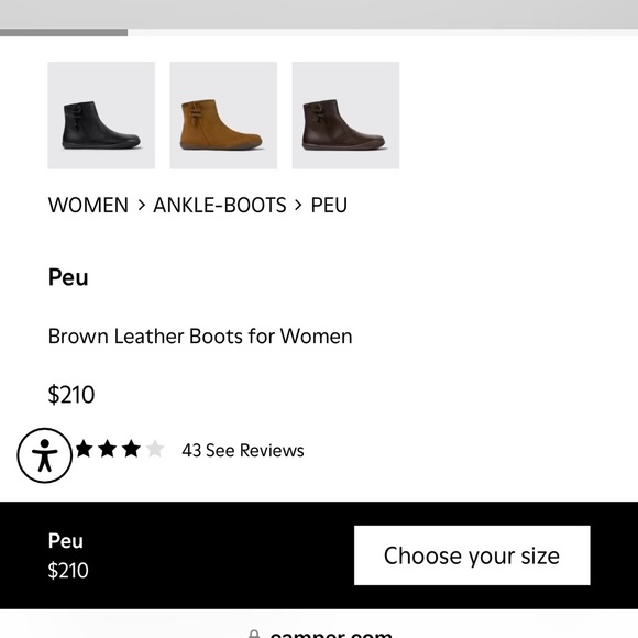 Brand New Camper Peu Cami Ankle Boot leather size 6. Super Cute! A must have 🤎 - Picture 4 of 7